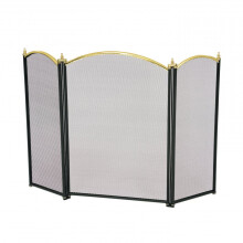 Oypla Heavy Duty Steel 3 Panel Fire Screen Spark Guard