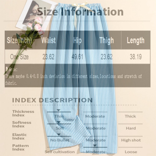 Women's Striped High-Waisted Sleep Pants Gray 1