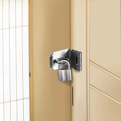 Right Angle Padlock Hasp Latch 90 Stainless Steel 3 in 1