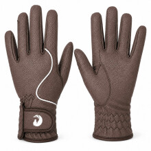 Coco Equestrian Brown (L) Ladies Breathable Synthetic Leather Horse Riding Gloves