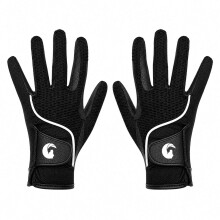Coco Equestrian Black (XL) Breathable 3D Mesh Synthetic Leather Horse Riding Gloves