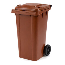 Oypla 240L Brown Wheelie Bin for Household Outdoor Garden Waste