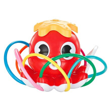 Aspersor de Agua Exterior para Niños Diversión de Verano con 8 Tubos Flexibles para Juegos en el Jardín Rojo