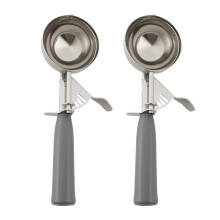 2Pcs 4oz Release Cookie Scoops Ice Cream Scooper with Trigger Release Portion Scoop Stainless Steel for Portion Control