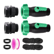 Rain Spigot Kit 2 Pack 180 Degree 3/4inch GHT Plastic Water Hose Shut Off Valve with Bulkhead Fitting Rain