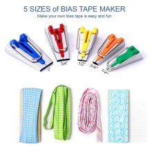 5 Sizes Bias Tape Makers, Bias Binding Tape Making Tool for Fabric Quilting Sewing,Customize, Solidly Bias Quilting Tool