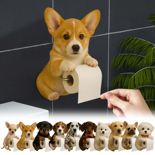 3D Printed Dog Toilet Paper Holder Wall-Mounted