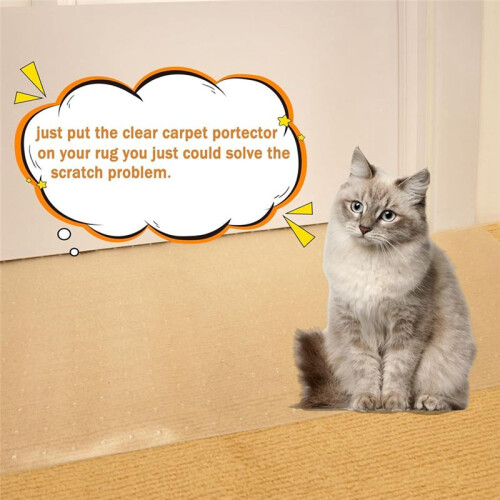 Carpet Protector for Pets,Cat Carpet Protector ,Under Door Mat Cat Carpet Scratch Stopper,Cat Scratch Guard Carpet 3ft