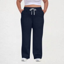Women's Plus Size Casual Pants Drawstring Waist Solid Color