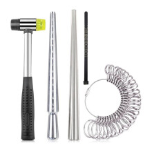 RingSizing Tool, Metal Mandrel Measuring Rod Mandrel Aluminum Band Finger Size Jewelry Sizing Tool Ring Making Tool