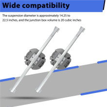 2 Pcs Ceiling Fan Brace Electrical Box 14.25 to 22.5 Inch Adjustable Electrical Box and Support Bar Fan Bracket Gray