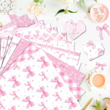 24 Blatt Scrapbook-Papier, 30,5 X 30,5 cm, Doppelseitige Schleifen, Musterpapier, Dekorative Decoupage-Kartonschleife