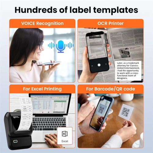 Label Maker, Label Maker Compatible with Mobile Phones and Computers,Inkless Portable Label Maker for Address A