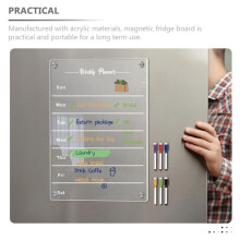 A3 Clear Fridge Magnets Acrylic Weekly Planner Board Rewritable Refrigerator Stickers Dry Erase Message Board Home