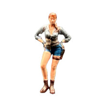 Miniature Motorcycle Girl Figure Resin 1pc