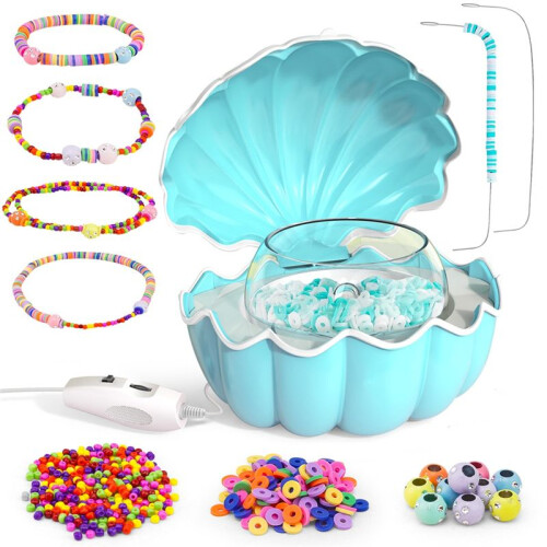 Bead Stringing Machine Spinner for Bracelets Making Gift for Girl Clay Electric with Needle and Thread Bracelets