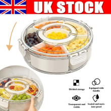 Snack Tray with Lid, Divided Serving Tray , 6 Compartments Snack Containers NEW