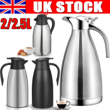 2L/2.5L Tea Coffee Air Pot Flask Pump Action Vacuum Insulated Carry Handle DIY