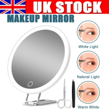 30X Magnifying Mirror With LED Lights Make Up Shaving Illuminated Cosmetic UK
