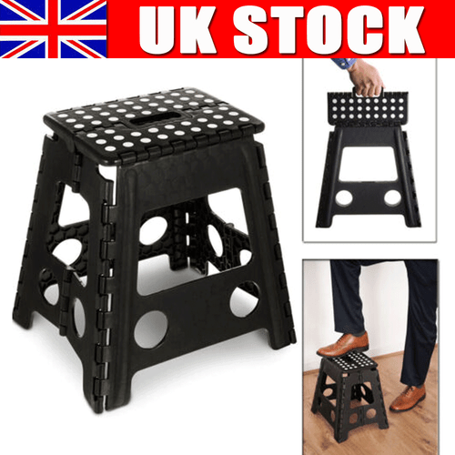 Folding Step Stool Plastic Heavy Duty Multi Purpose Easy Foldable Home Kitchen