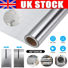 5m Silver Metallic Wallpaper Self Adhesive Contact Paper Kitchen Cabinet Sticker