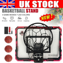 Kids Basketball Wall Mount Hoop Set Ball & Pump Indoor Sports Activity Game Toy