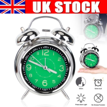Super Loud Double Bell Alarm Clock with Night Light Bedside Home Decor UK