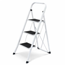 Oypla Foldable 3 Step Ladder Stepladder Non Slip Tread Safety Steel