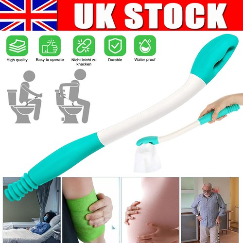 15.5'' Long Handled Bottom Toilet Self Wipe Aid Wiper Easy Tissue W/Long Handle