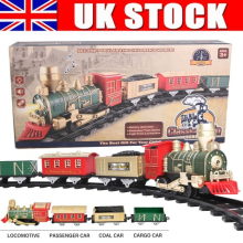 Premium Electric Christmas Train Tracks Set w/ Lights Sound Kids Toy Around Tree