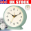 Analog Alarm Clock with No Tick, Small Retro Desk Clock Battery Operated, Table 1