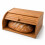 Oypla Oypla Single Layer Roll Top Bamboo Wooden Bread Bin Kitchen Storage 1