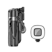 Trépied Selfie Stick P15, Trépied Extensible pour Téléphone avec Télécommande Amovible pour Photographie Vlog avec 1 Lumière