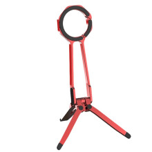 Support de Téléphone Magnétique Portable avec Trépied, Perche à Selfie de Poche, Mousqueton et Rotation à 360 (Rouge)