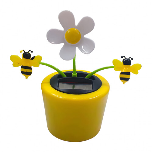 Solar-Powered Flip-Flap Flower Insect Car Decor, 1 Piece