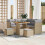 VidaXL vidaXL Gartensofa-set 8 Stk. 5-Sitzanzahl Beige und Hellgrau 1