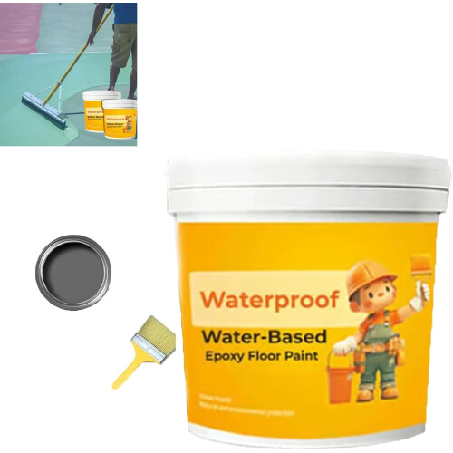 Water-Based Epoxy Floor Paint Waterproof Dark Gray 300g 2PCS