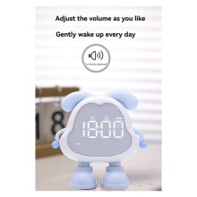 Réveil Rechargeable en Forme de Chiot Mignon - Grand Volume Sonore pour les Étudiants - Fonctionnement Silencieux - Veilleuse pour les Gros Dormeurs