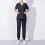 Women's Jogger Scrubs Top Black Short-Sleeve Solid with 2