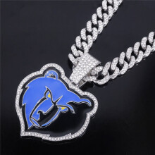 Bear Pendant Necklace for Men and Women with Crystal Cuban
