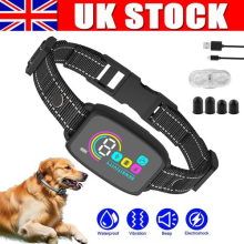 Dog Pet Training Collar Rechargeable Waterproof Electric Anti Bark 8 Sensitivity