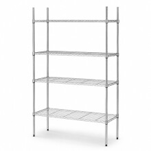 Oypla 4 Tier Heavy Duty Steel Wire Rack Storage Shelving Unit with Wheels