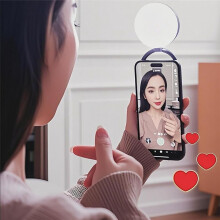Lampe LED Pliable pour pour Selfie avec Miroir pour Smartphone, Anneau Lumineux Magnétique de Poche pour Photographie, A