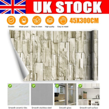 Self-Adhesive Grey Beige Textured Wallpaper Rustic Brick Effect Realistic Featur
