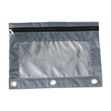 Oxford Pencil Case 3-Hole Large Zipper Binder Bag 2-Pack