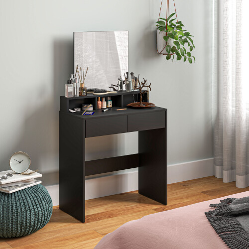 Homcom Tocador de Maquillaje Negro 75 x 38 x 135 cm 1