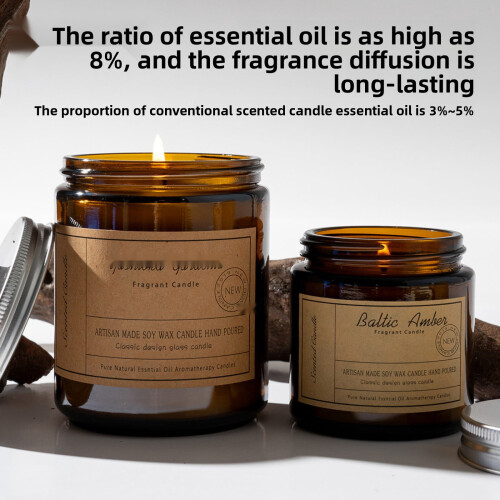 Aromatherapy Candle Soy Wax Smokeless Brown Cup 3 Pack 1