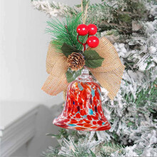 Christmas Bell Glass Pendant Transparent Crystal Chime 1