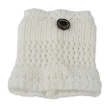 Women's Crochet Knit Leg Warmers Acrylic 2PCS White Khaki