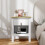 Homcom Mesita de Noche Blanco 45 x 40 x 55 cm 2